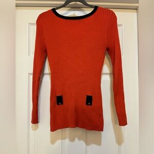 Vintage Y2K Loft red ribbed knit long sleeve sweater S